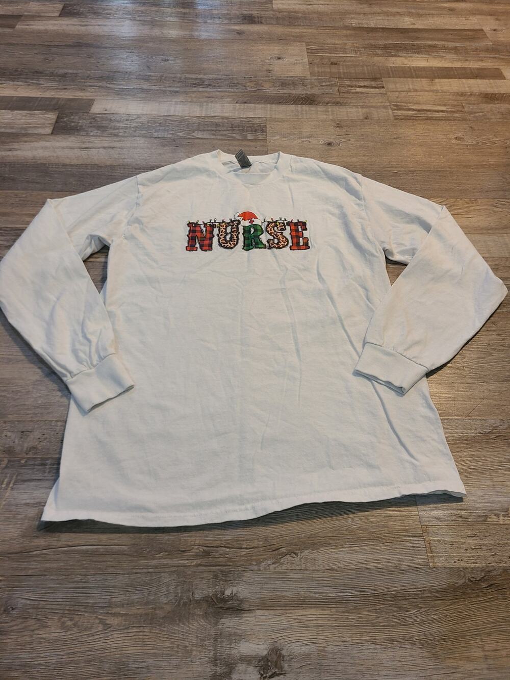 Gildan medium women's long sleeve "nurse" Christmas shirt
